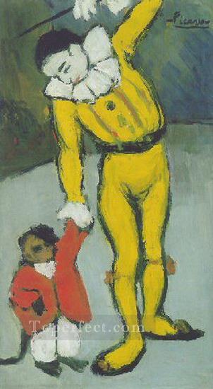 Clown with Monkey 1901 Pablo Picasso Oil Paintings